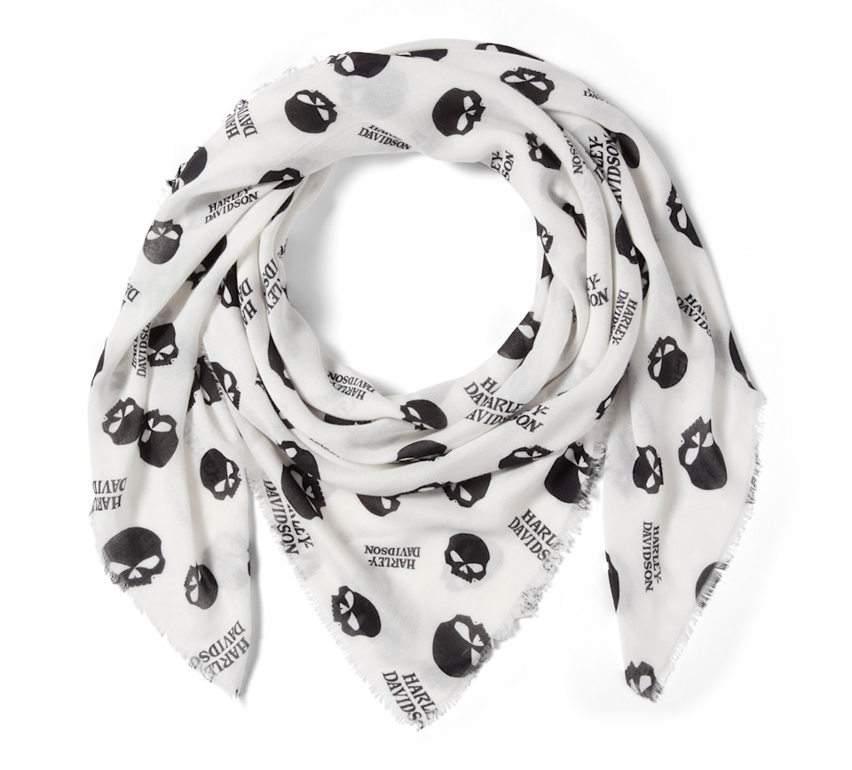 Scialle con teschio Willie G da donna - Stampa - Cloud Dancer & Harley Black - immagine 1