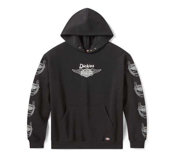 Felpa - Hoodie pullover oversize Winged Horseshoe Dickies x H-D - Black