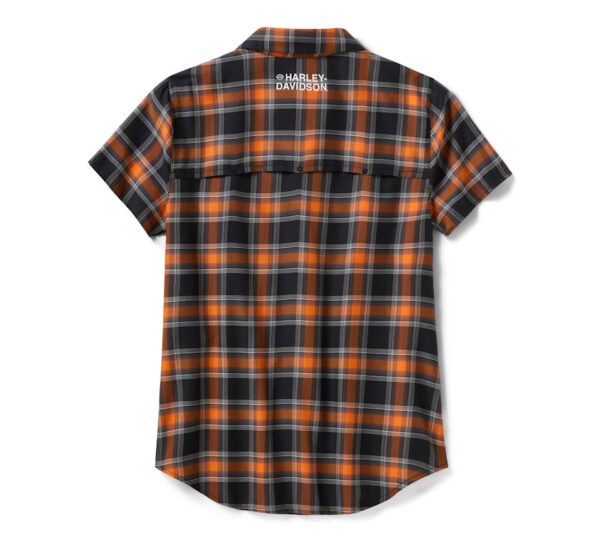 Camicia a maniche corte a quadri da donna H-D TECH