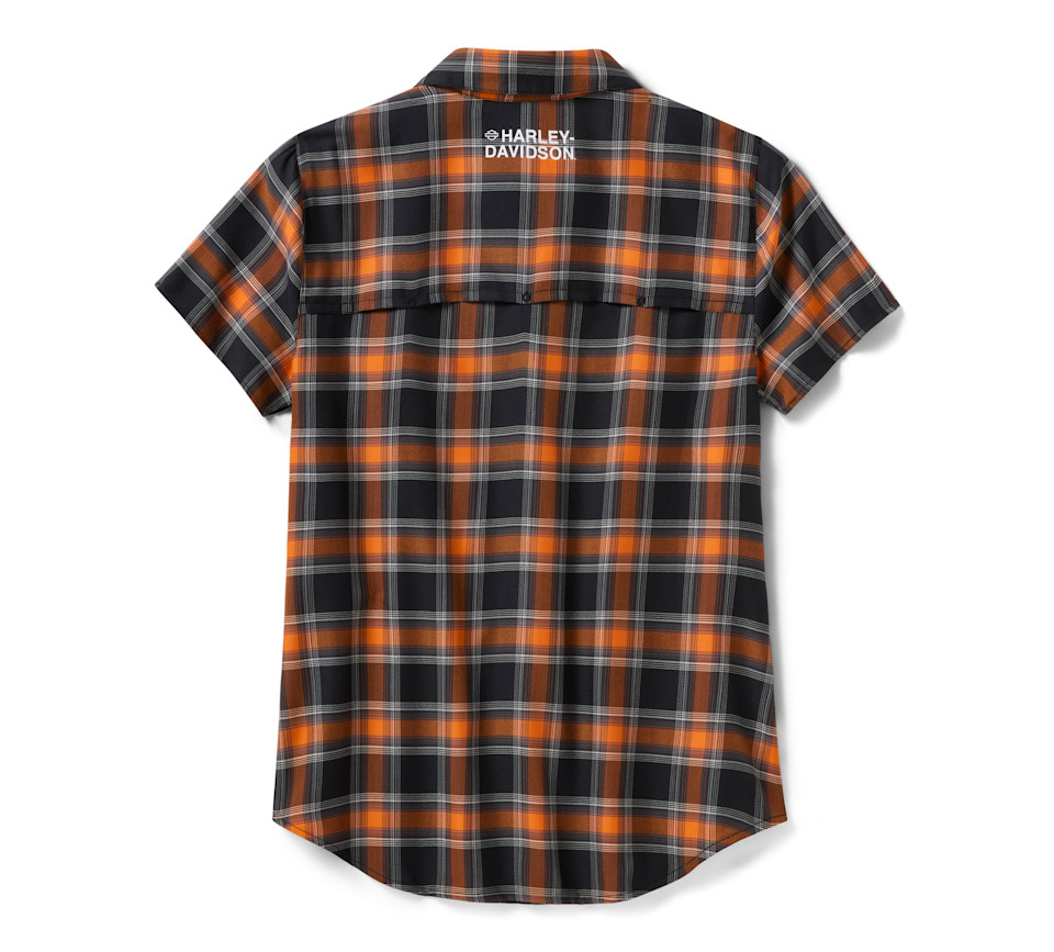 Camicia a maniche corte a quadri da donna H-D TECH - immagine 2