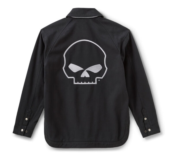 Giacca da moto femminile Willie G Skull con orlo arrotondato