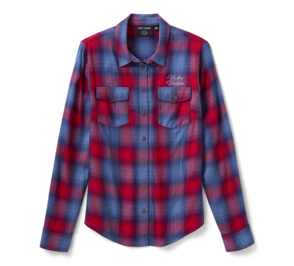 Camicia H-D Essential a quadri con bottoni frontali