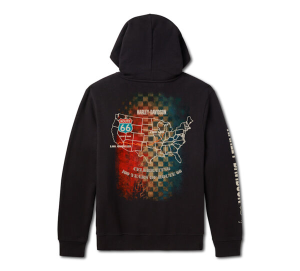 Felpa con cappuccio e zip intera H-D Route 66 Anniversary