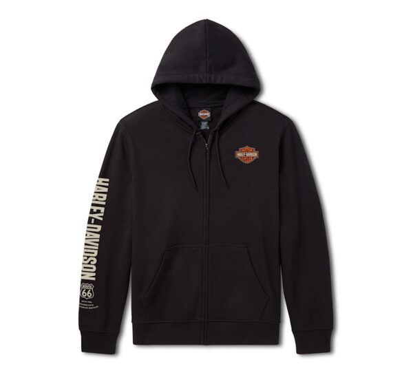 Felpa con cappuccio e zip intera H-D Route 66 Anniversary
