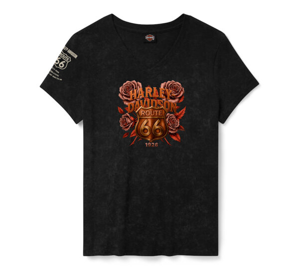 T-shirt leggendaria H-D Route 66 Foil  a maniche corte a V-Neck