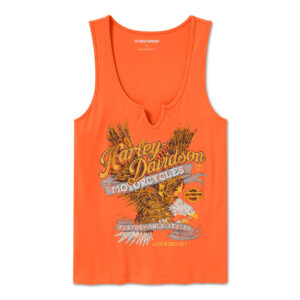 Canotta da donna Bling Live to Ride con scollo a V - Harley Orange - immagine 1