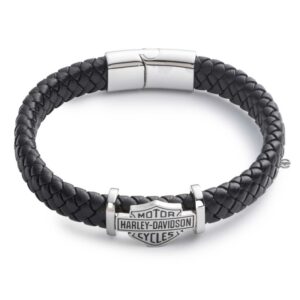 Bracciale da uomo Leather Bar & Shield Logo Harley-Davidson - immagine 1