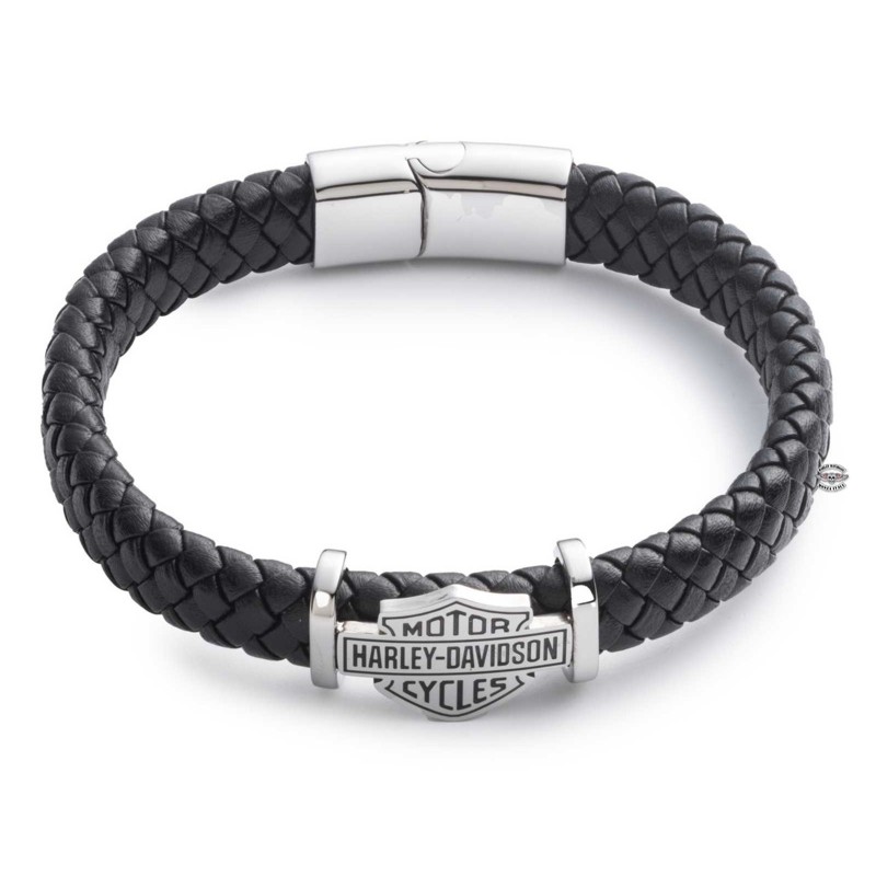 Bracciale da uomo Leather Bar & Shield Logo Harley-Davidson - immagine 1