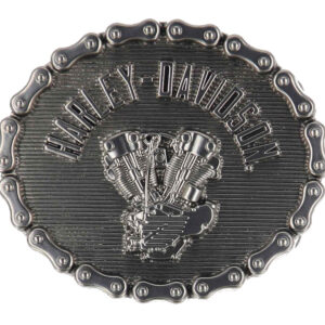 Fibbia della cintura per cintura  Harley-Davidson® Knucklehead Biker, finitura in nickel - immagine 1