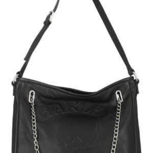 Borsa Harley-Davidson®  con teschio rialzato in pelle autentica, nera Item # MHW181/08 - immagine 1