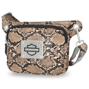 Borsa in vita regolabile con stampa Python Harley-Davidson Python e Logo, MHW185/01 marrone - immagine 1