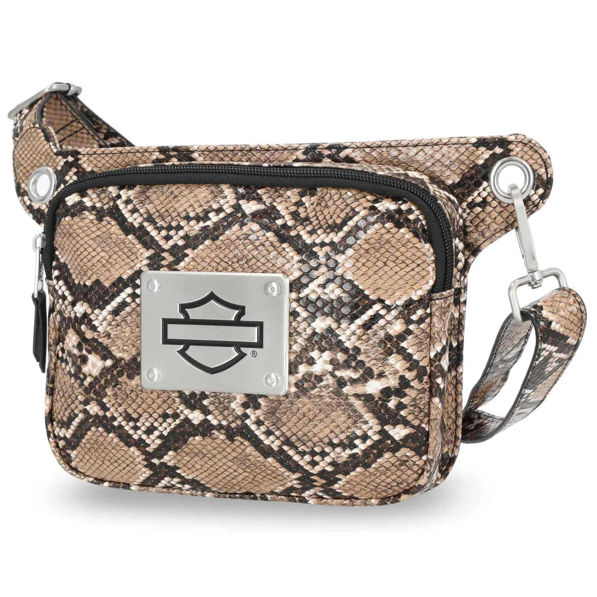 Borsa in vita regolabile con stampa Python Harley-Davidson Python e Logo, MHW185/01 marrone - immagine 1