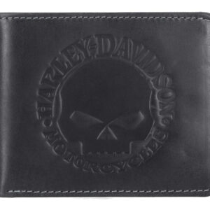 Portafoglio in pelle Billfold, nero  Logo Teschio  Willie G - immagine 1