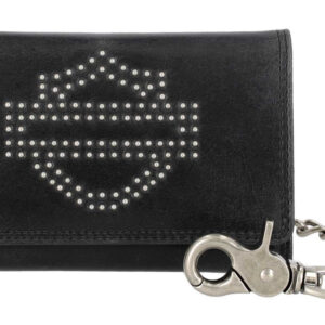 Portafoglio Men's Nail Head Open Bar & Shield Medium Trifold Wallet con Catena - immagine 1