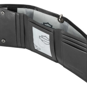 Portafoglio Men's Nail Head Open Bar & Shield Medium Trifold Wallet con Catena - immagine 2