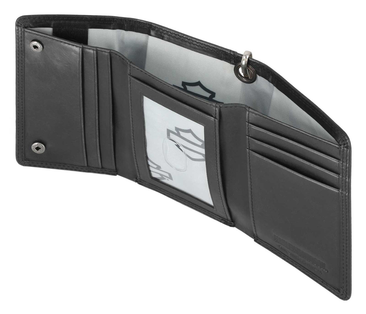 Portafoglio Men's Nail Head Open Bar & Shield Medium Trifold Wallet con Catena - immagine 2