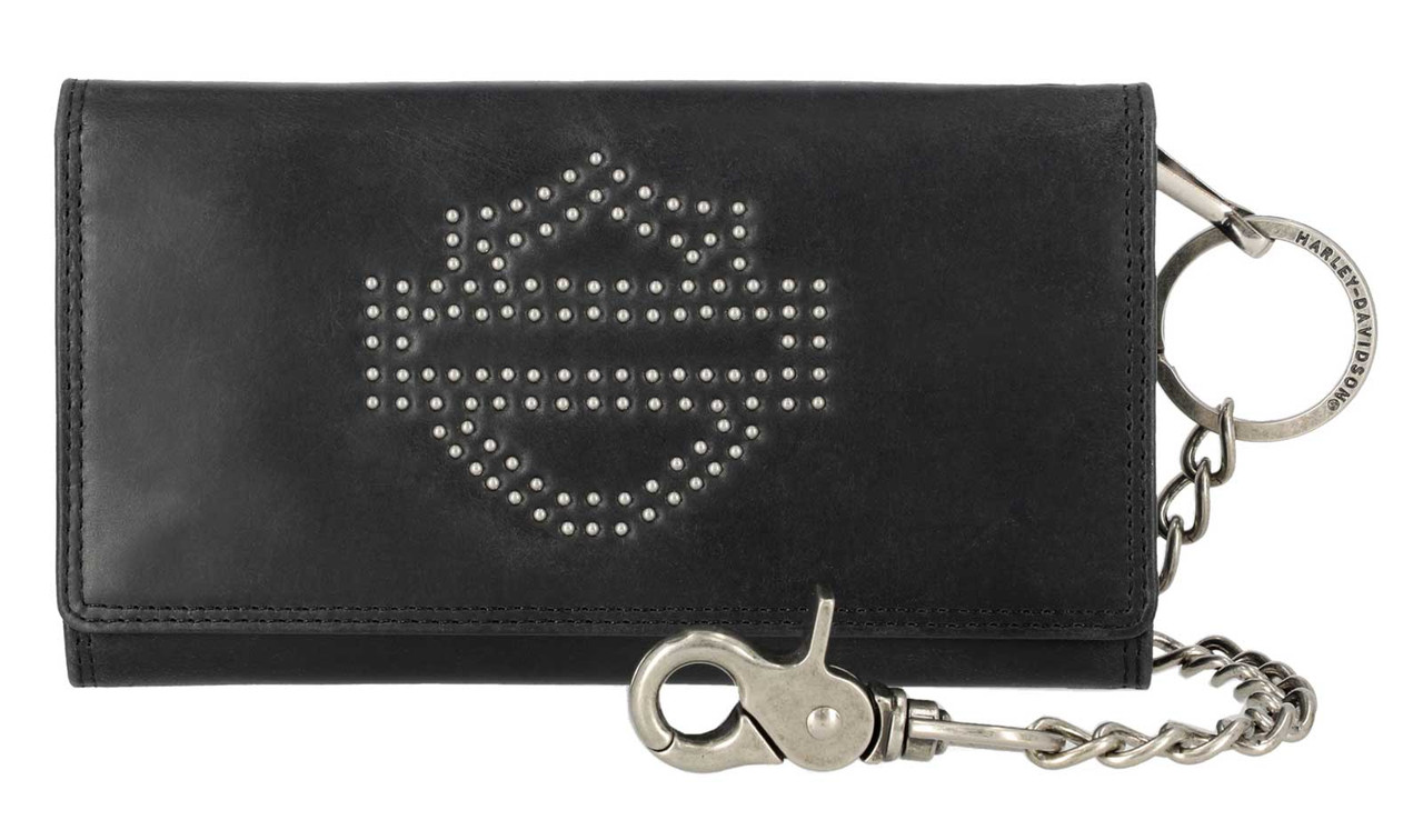 Harley-Davidson® Men's Nail Head Open Bar & Shield Logo Portafoglio  con catena - immagine 1